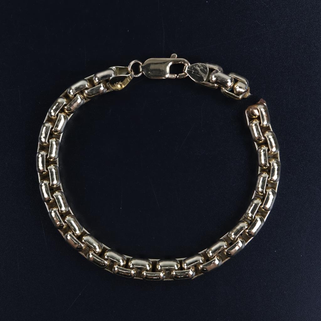 10kt GP Box Link Bracelet