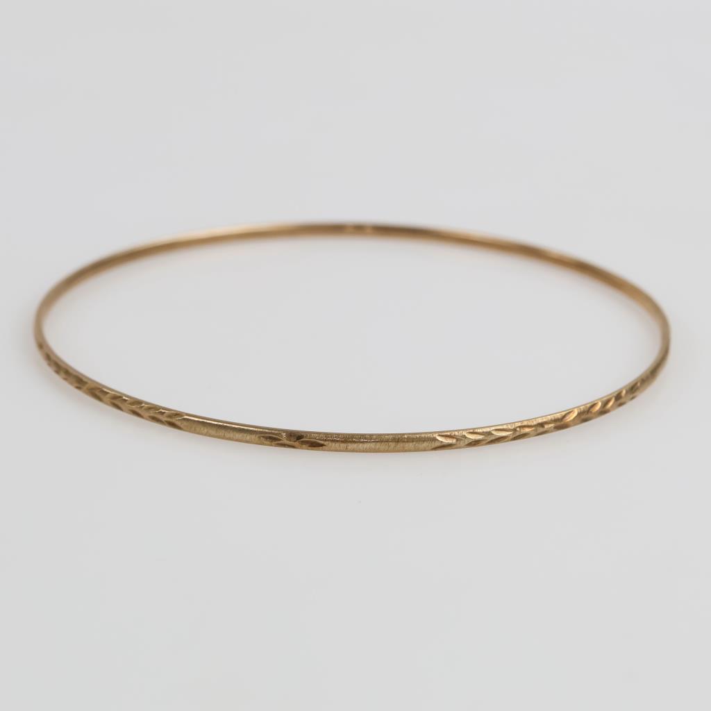 10kt GP Carved Bangle Bracelet