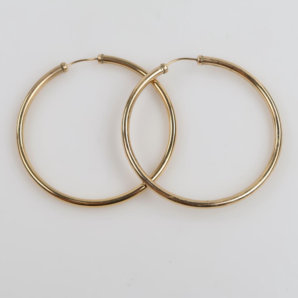 10kt GP Hollow Hoop Earrings