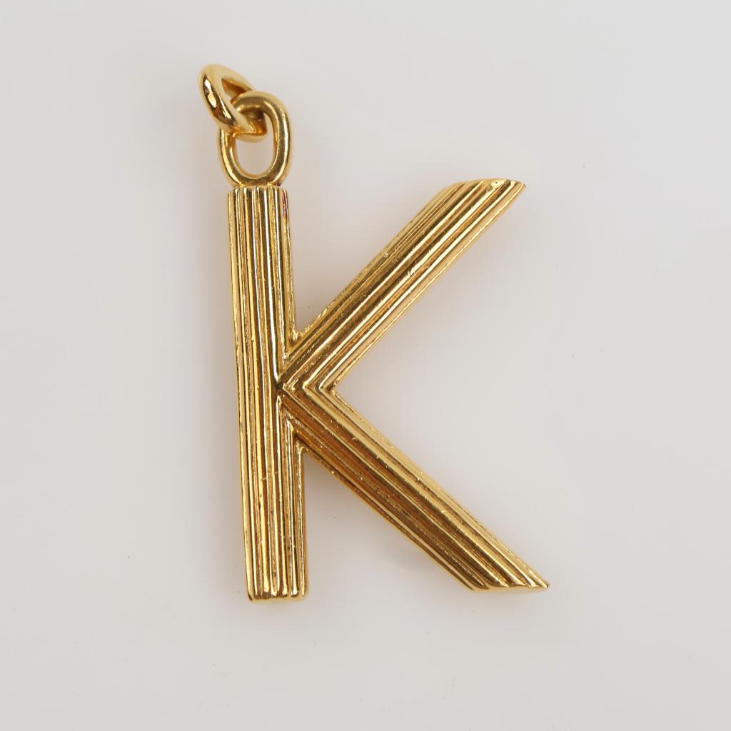 10kt GP Letter K Pendant