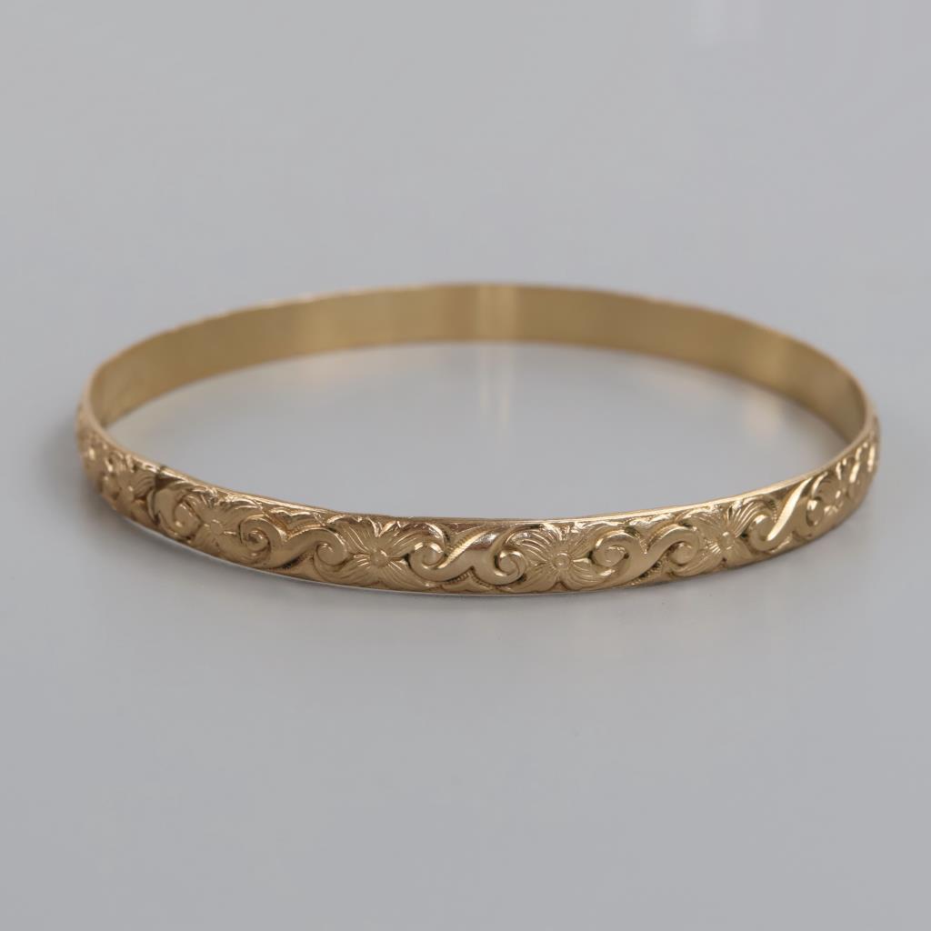 10kt GP Ornate Bangle Bracelet