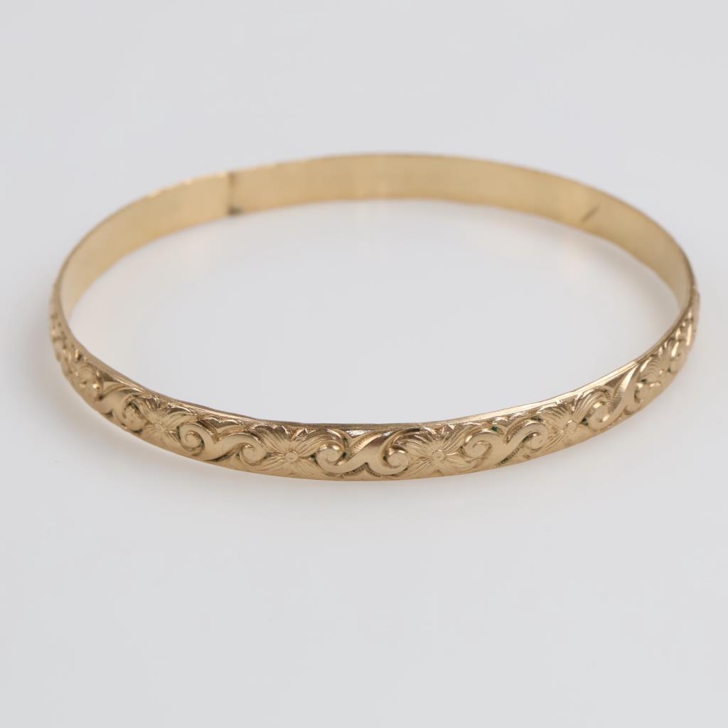 10kt GP Ornate Bangle Bracelet