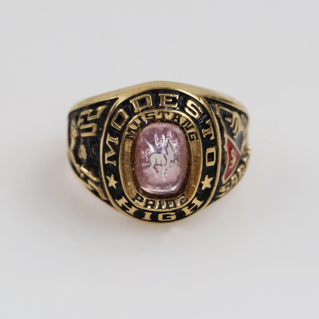 10kt GP Pink Stone Class Ring