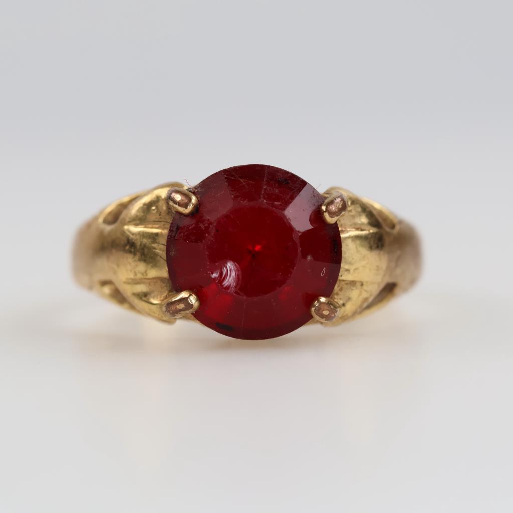 10kt GP Red Stone Ring