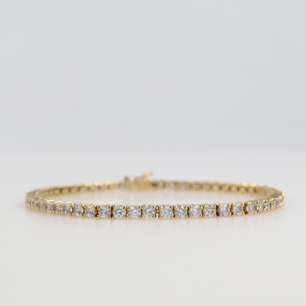 10kt GP Silver Clear Stone Tennis Bracelet