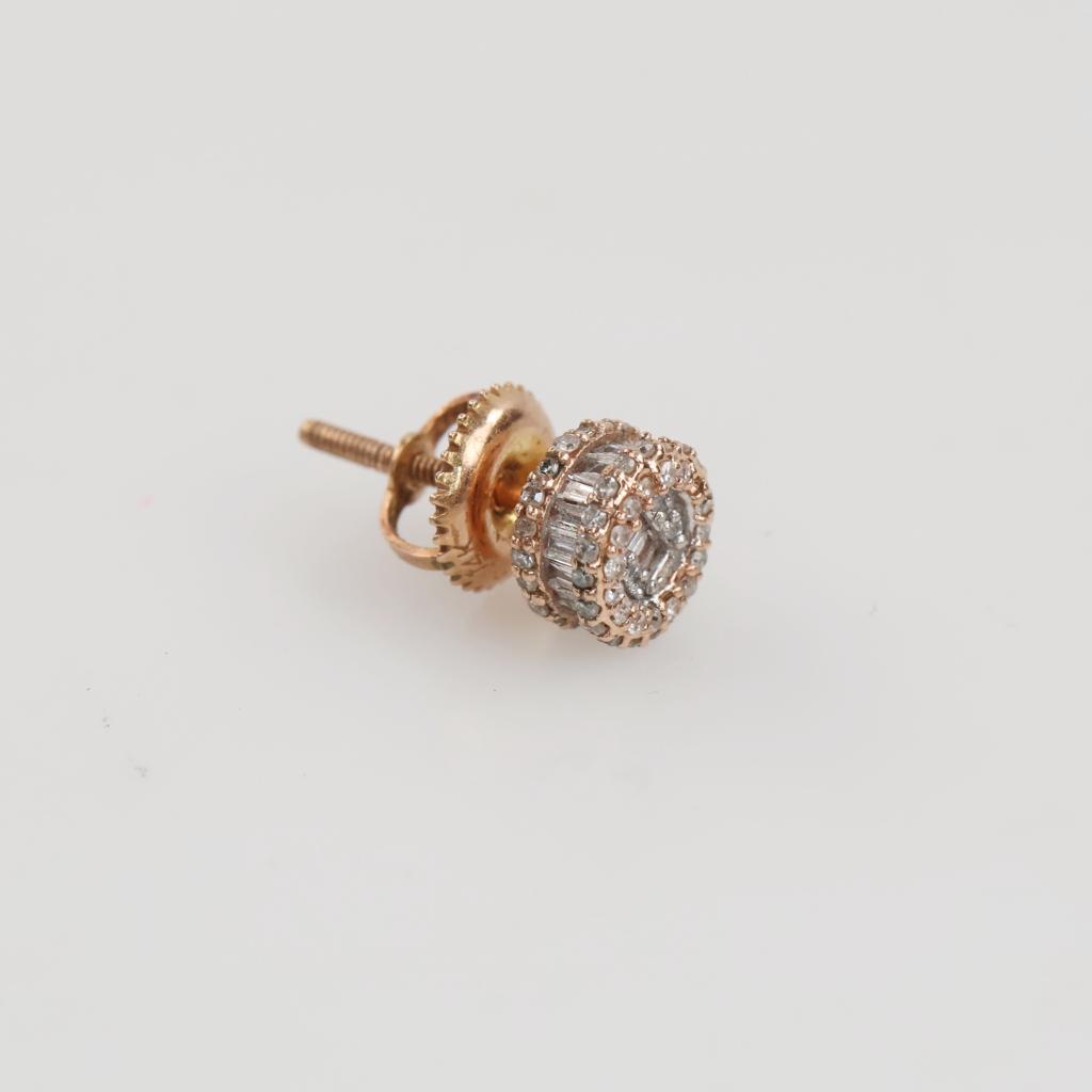 10kt Rose Gold Diamond Single Earring