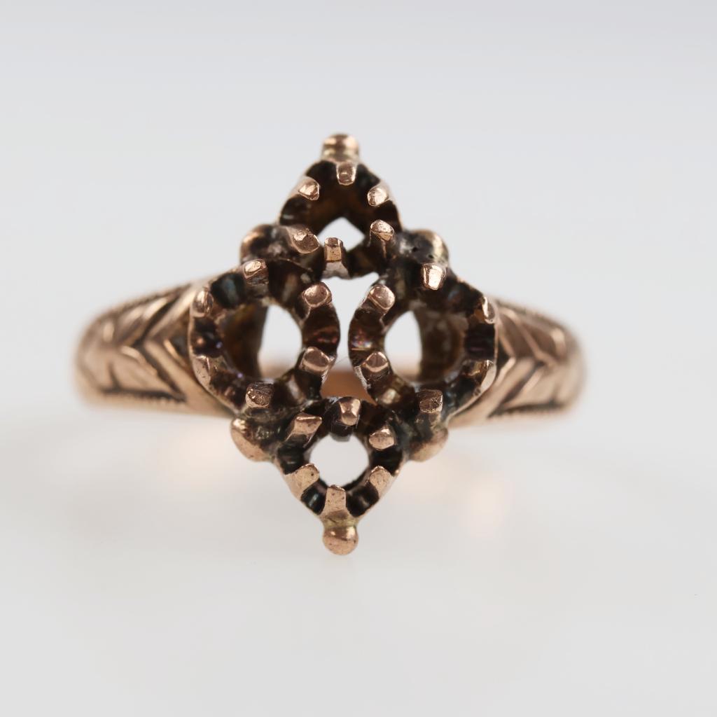 10kt Rose Gold Ring Setting