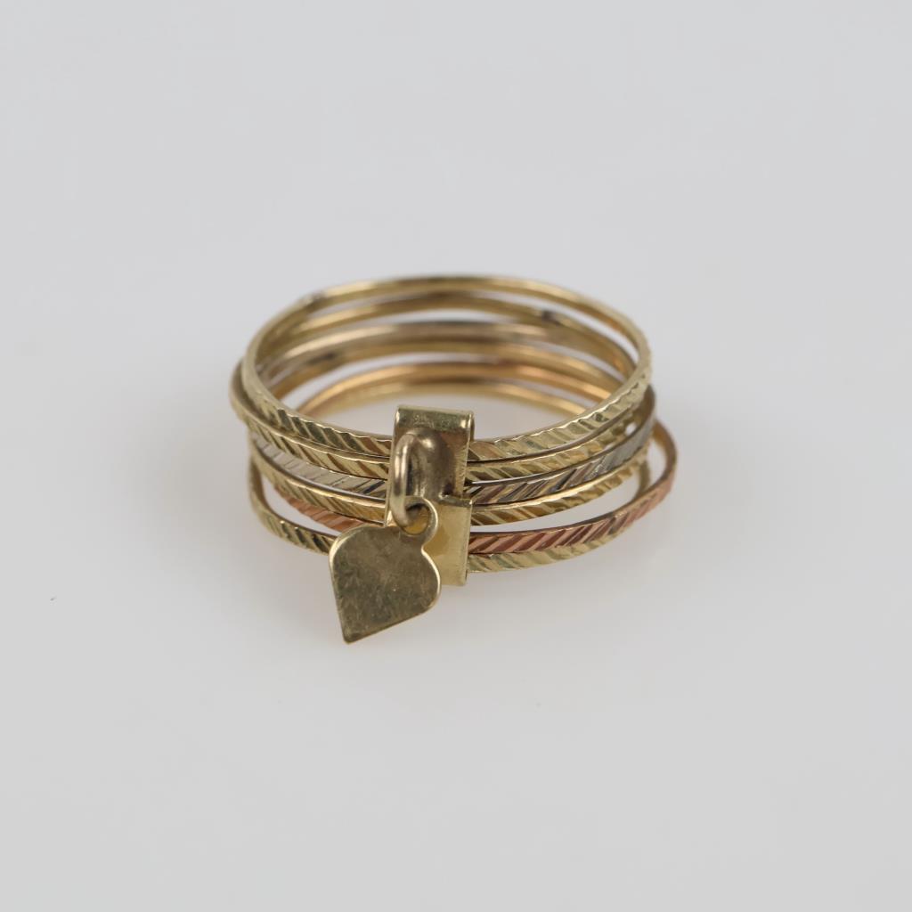 10kt Tri-Color Gold Milti Band Ring