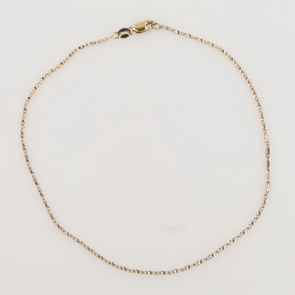 10kt Two Tone Gold Anklet