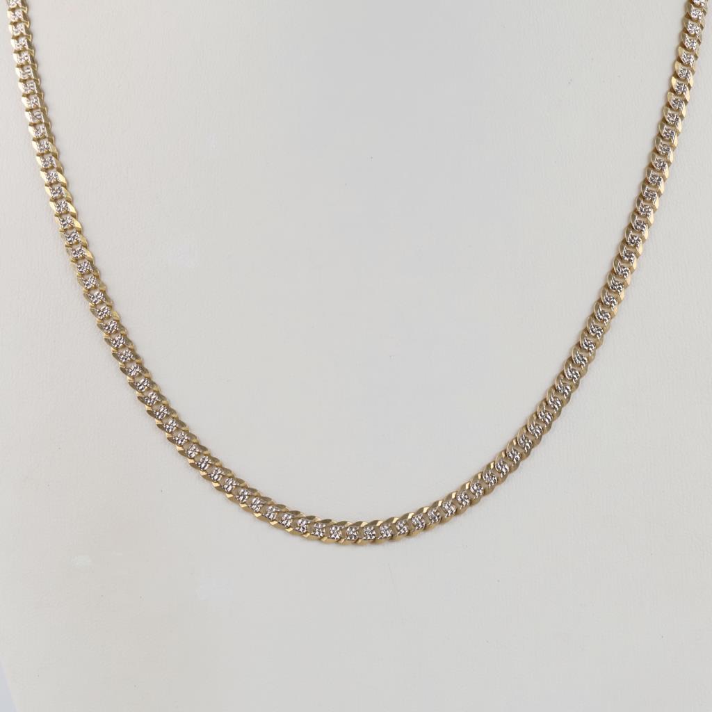 10kt Two Tone Gold Cuban Link Necklace