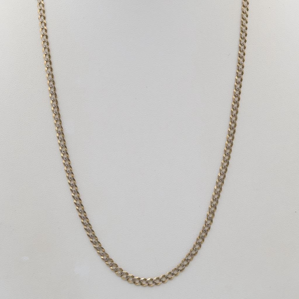 10kt Two Tone Gold Curb Link Necklace