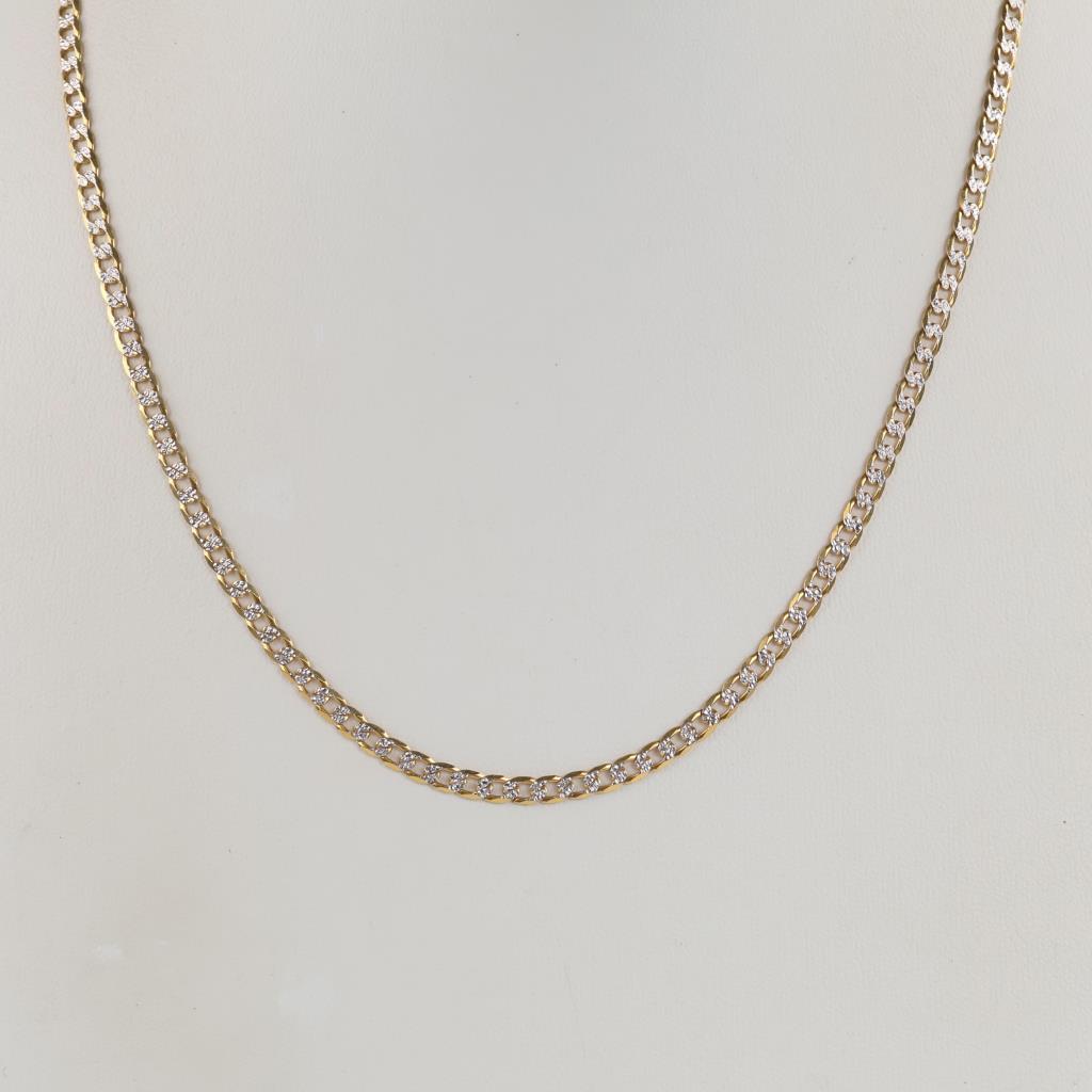 10kt Two Tone Gold Curb Link Necklace
