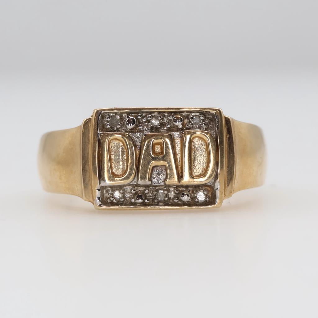 10kt Two Tone Gold Diamond Accent DAD Ring