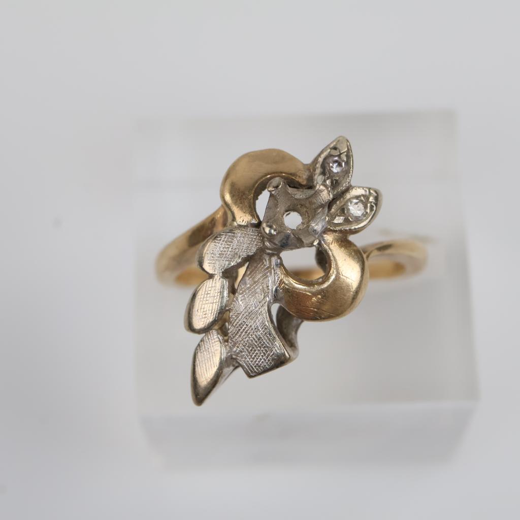 10kt Two Tone Gold Diamond Accent Ring