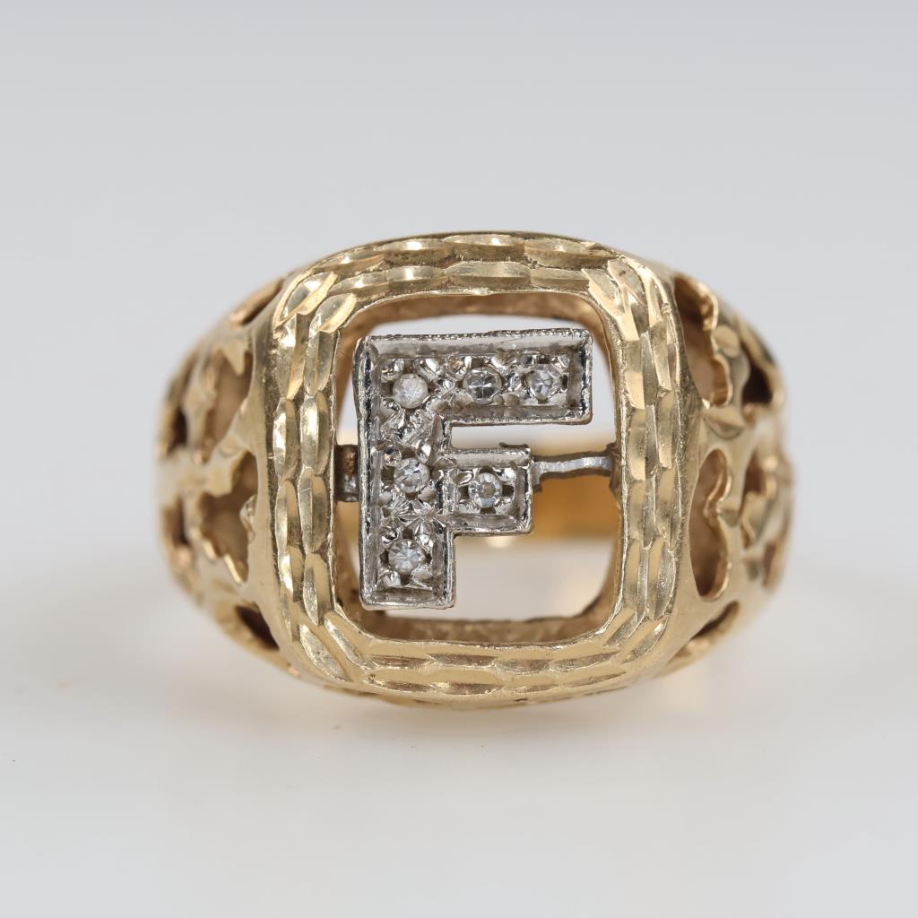 10kt Two Tone Gold Diamond Accent Ring