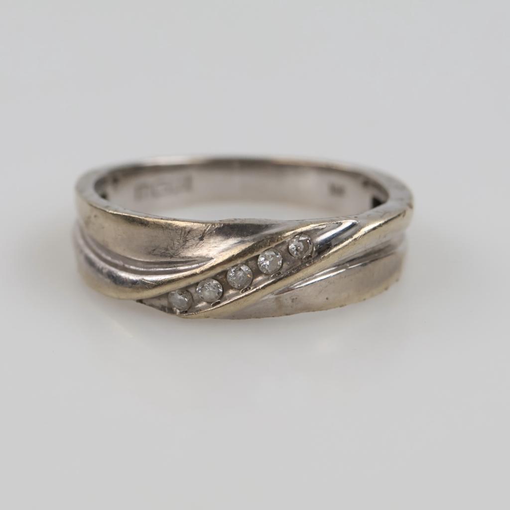 10kt Two Tone Gold Diamond Band