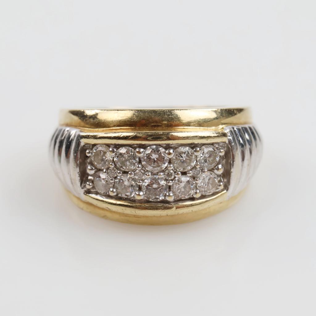 10kt Two Tone Gold Diamond Band