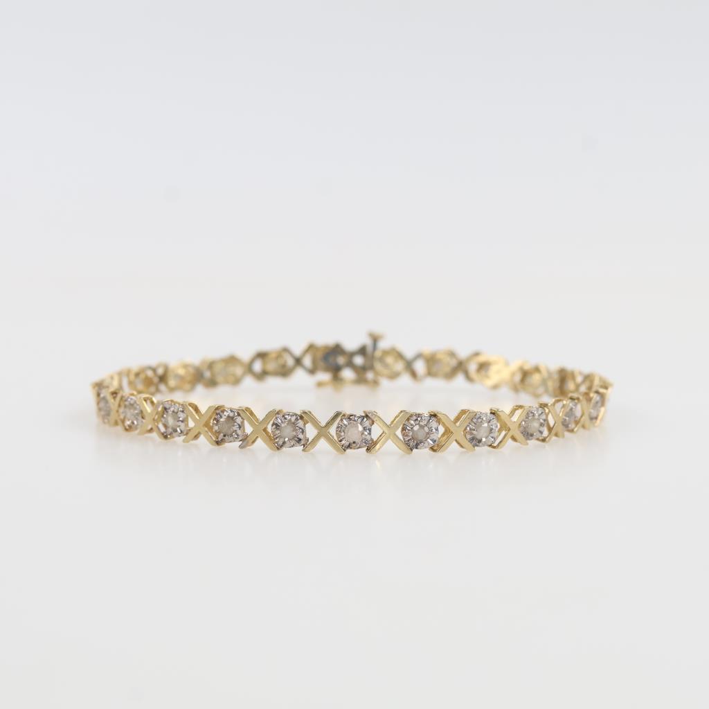 10kt Two Tone Gold Diamond Bracelet