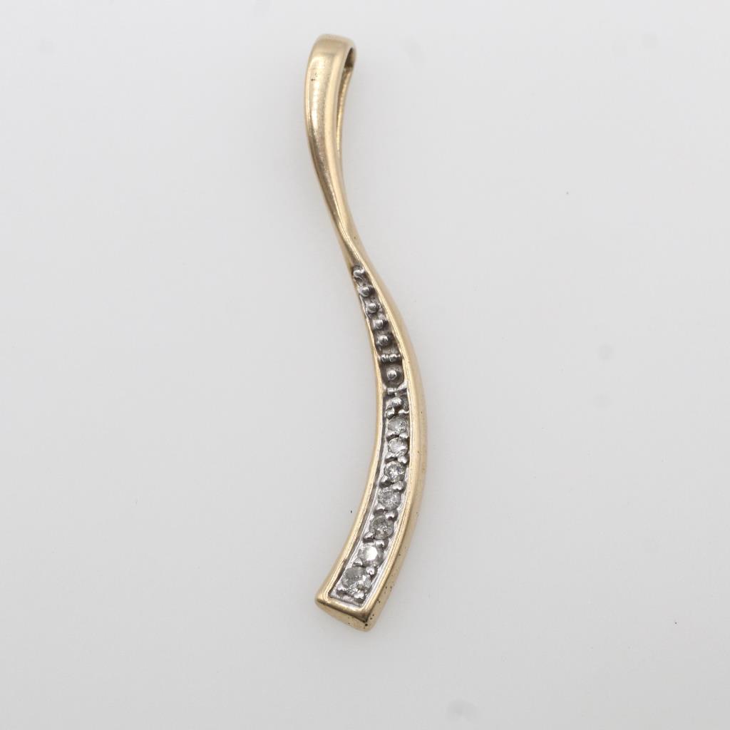 10kt Two Tone Gold Diamond Pendant