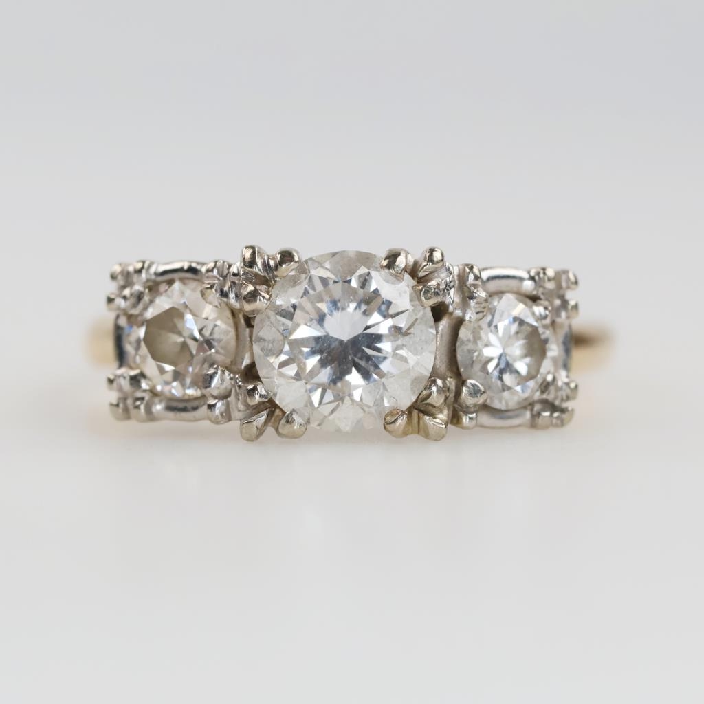 10kt Two Tone Gold Diamond Ring