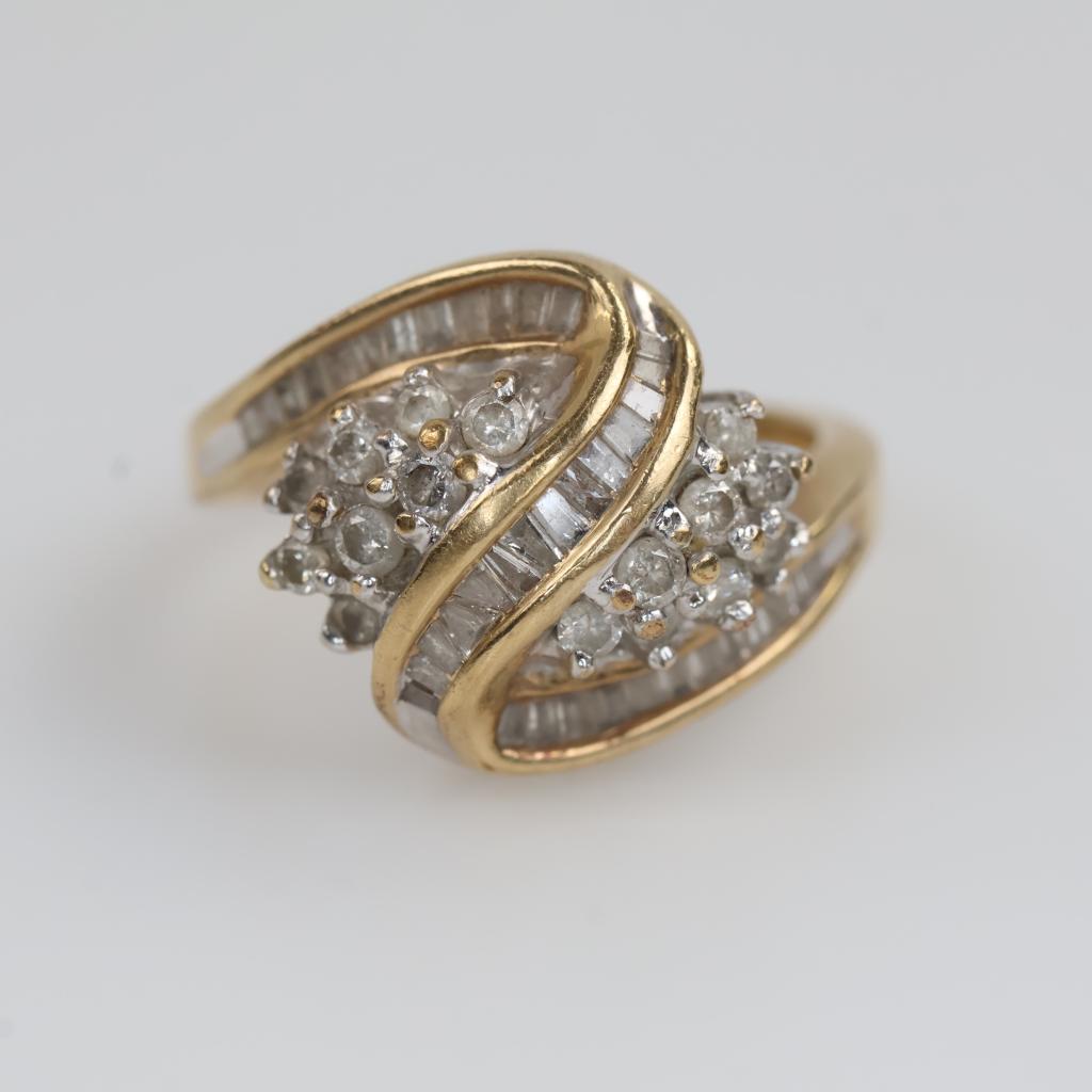10kt Two Tone Gold Diamond Ring