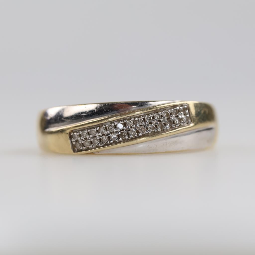 10kt Two Tone Gold Diamond Ring