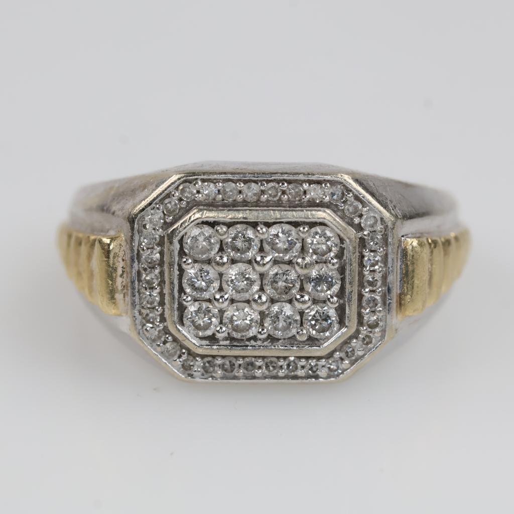 10kt Two Tone Gold Diamond Ring