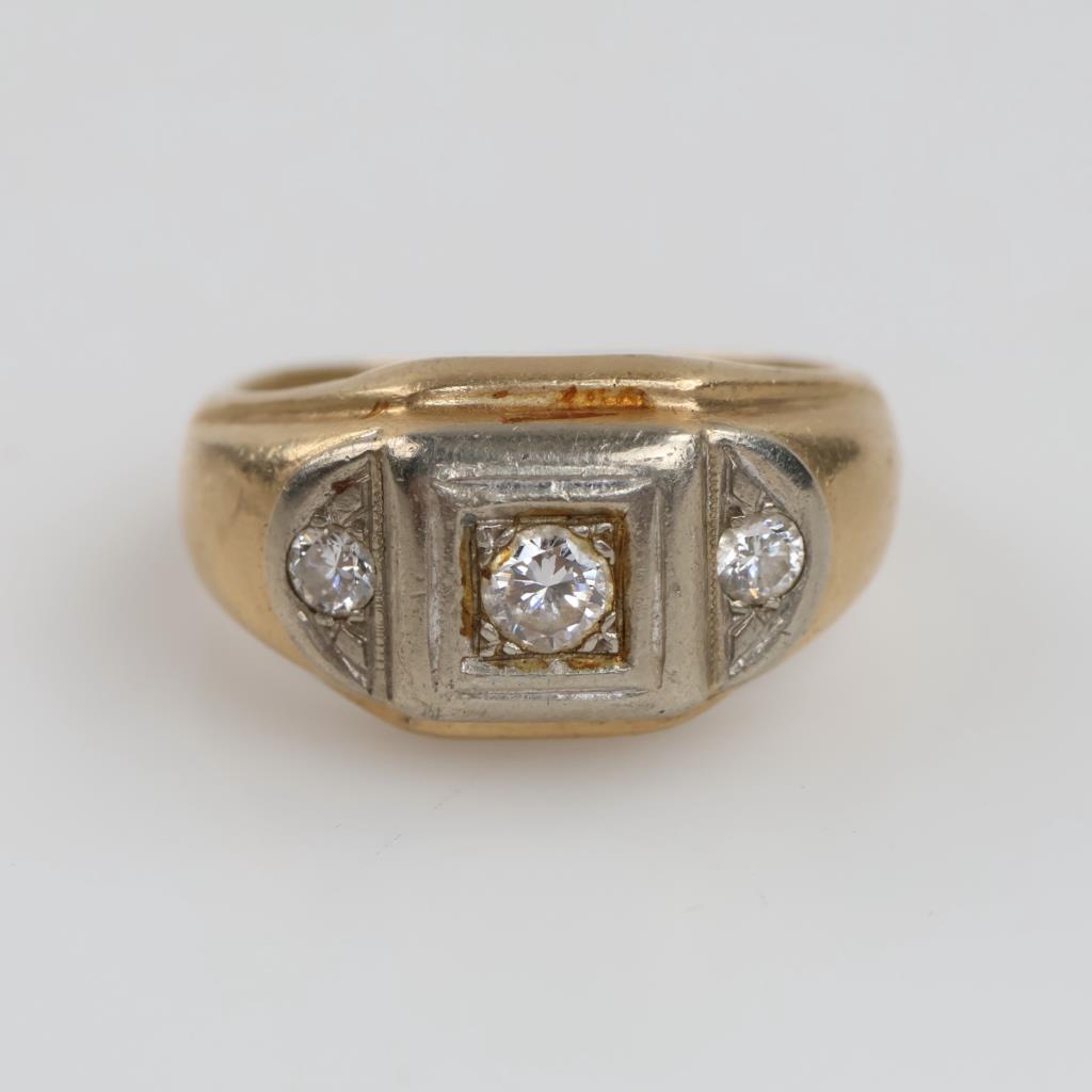 10kt Two Tone Gold Diamond Ring