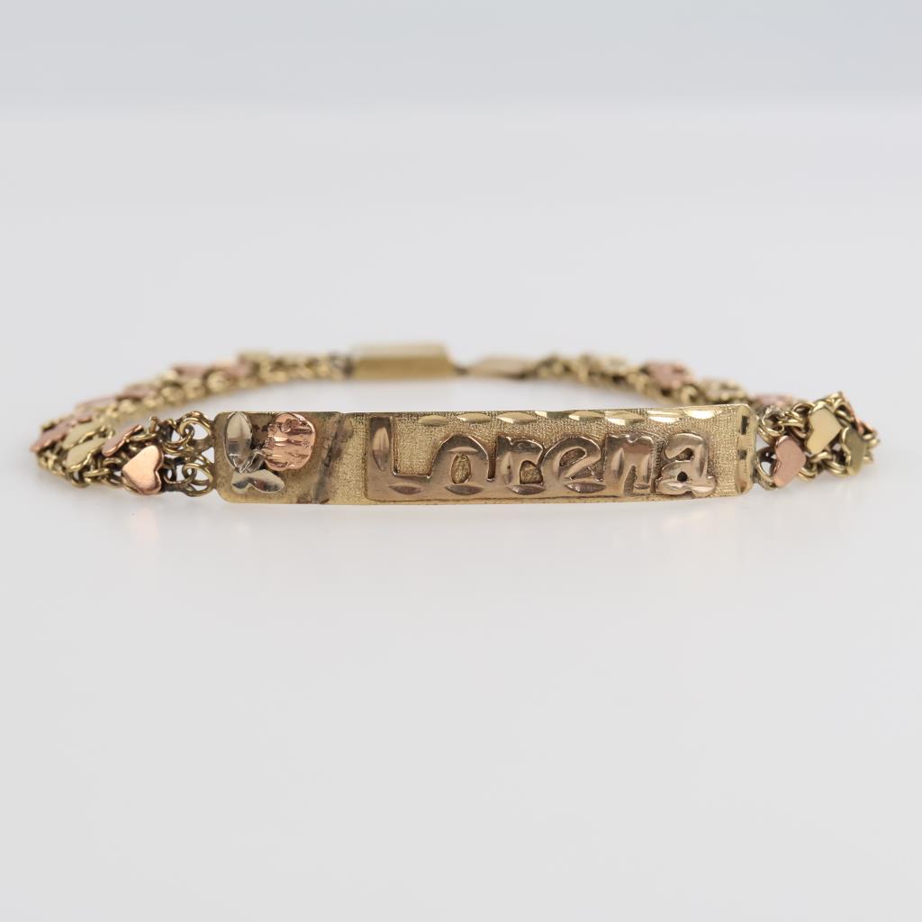 10kt Two Tone Gold ID Bracelet