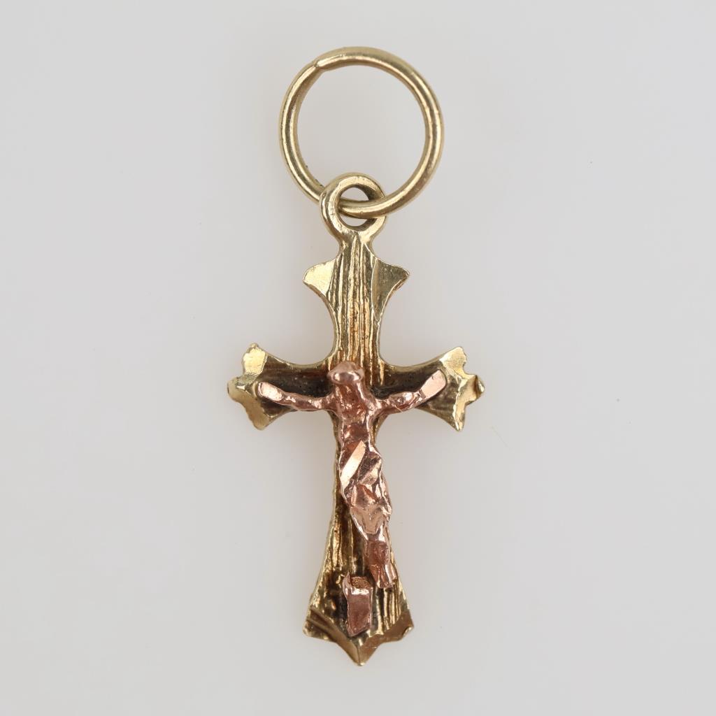 10kt Two Tone Gold Religious Pendant