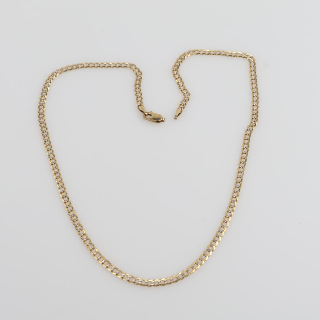 10kt Two-Tone Curb Chain Necklace