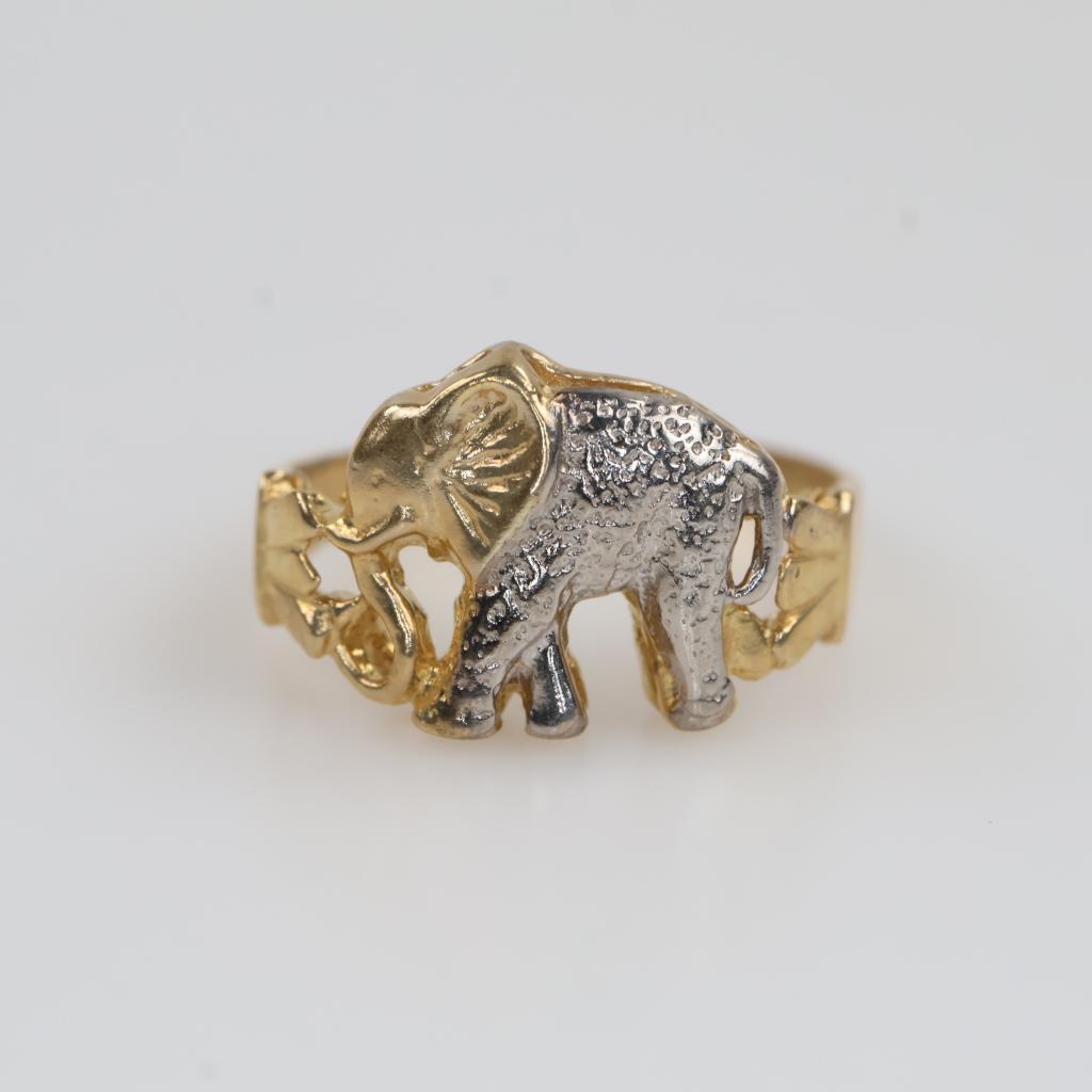 10kt Two-Tone Gold Elephant Ring