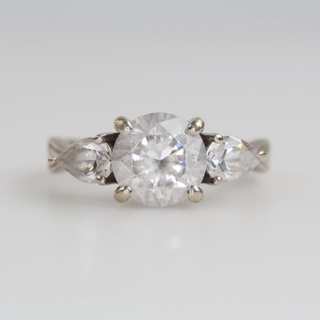 10kt White Gold Clear Stone Ring