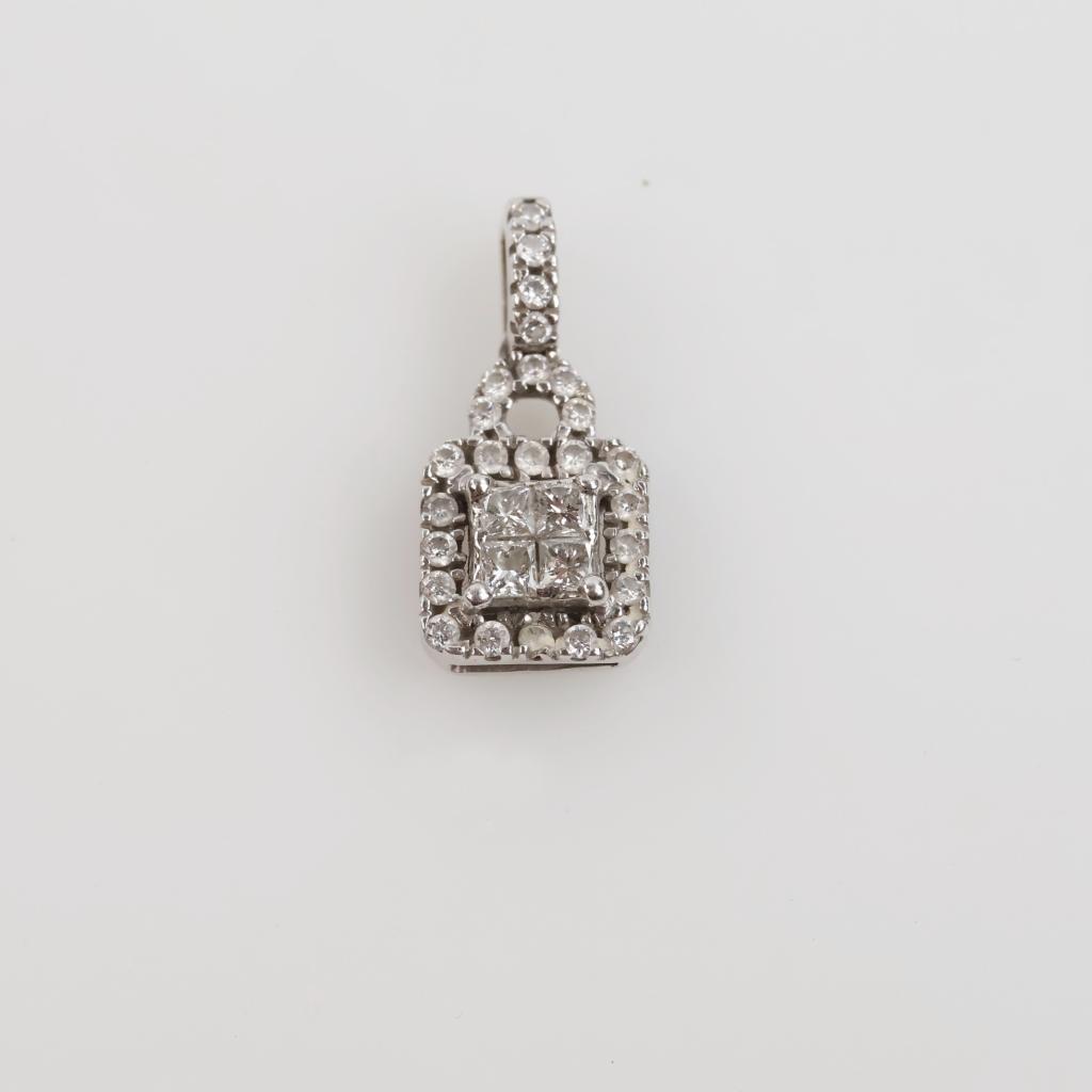 10kt White Gold Diamond Pendant