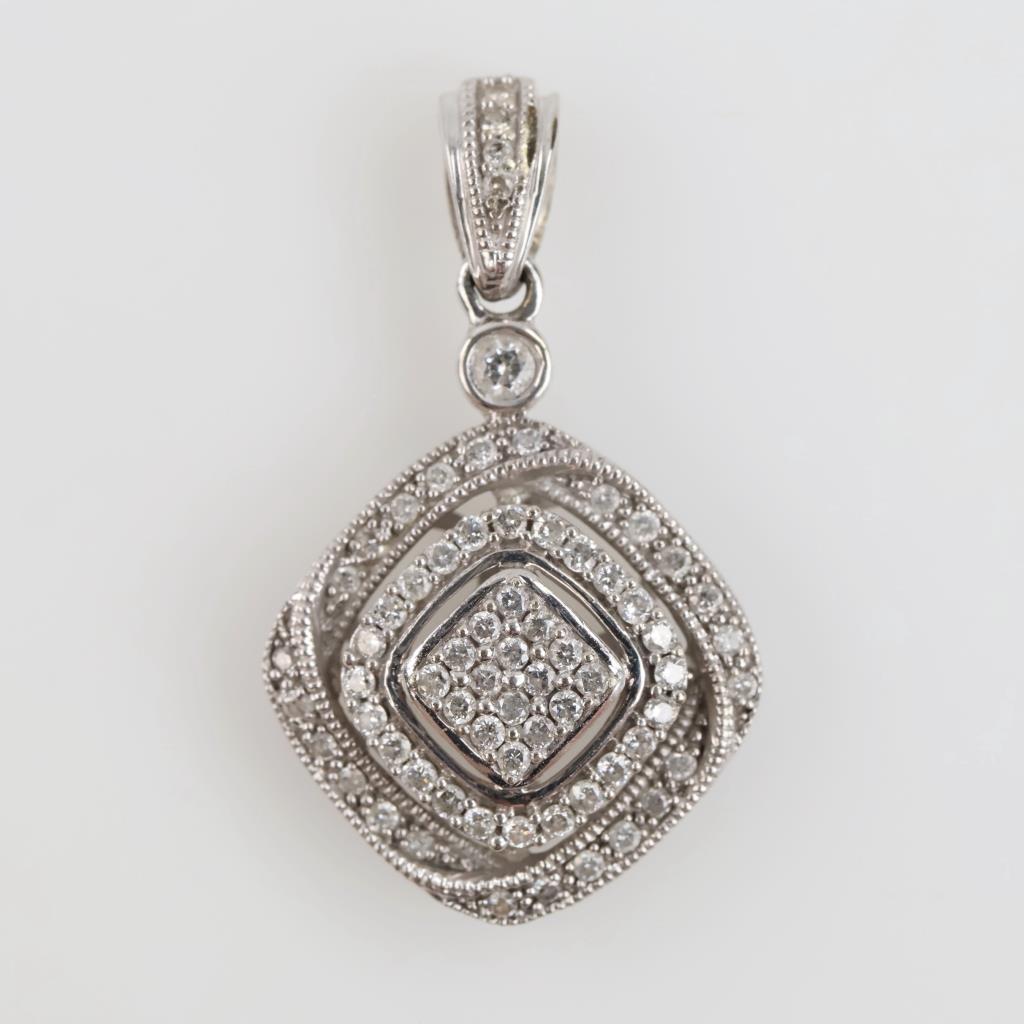 10kt White Gold Diamond Pendant