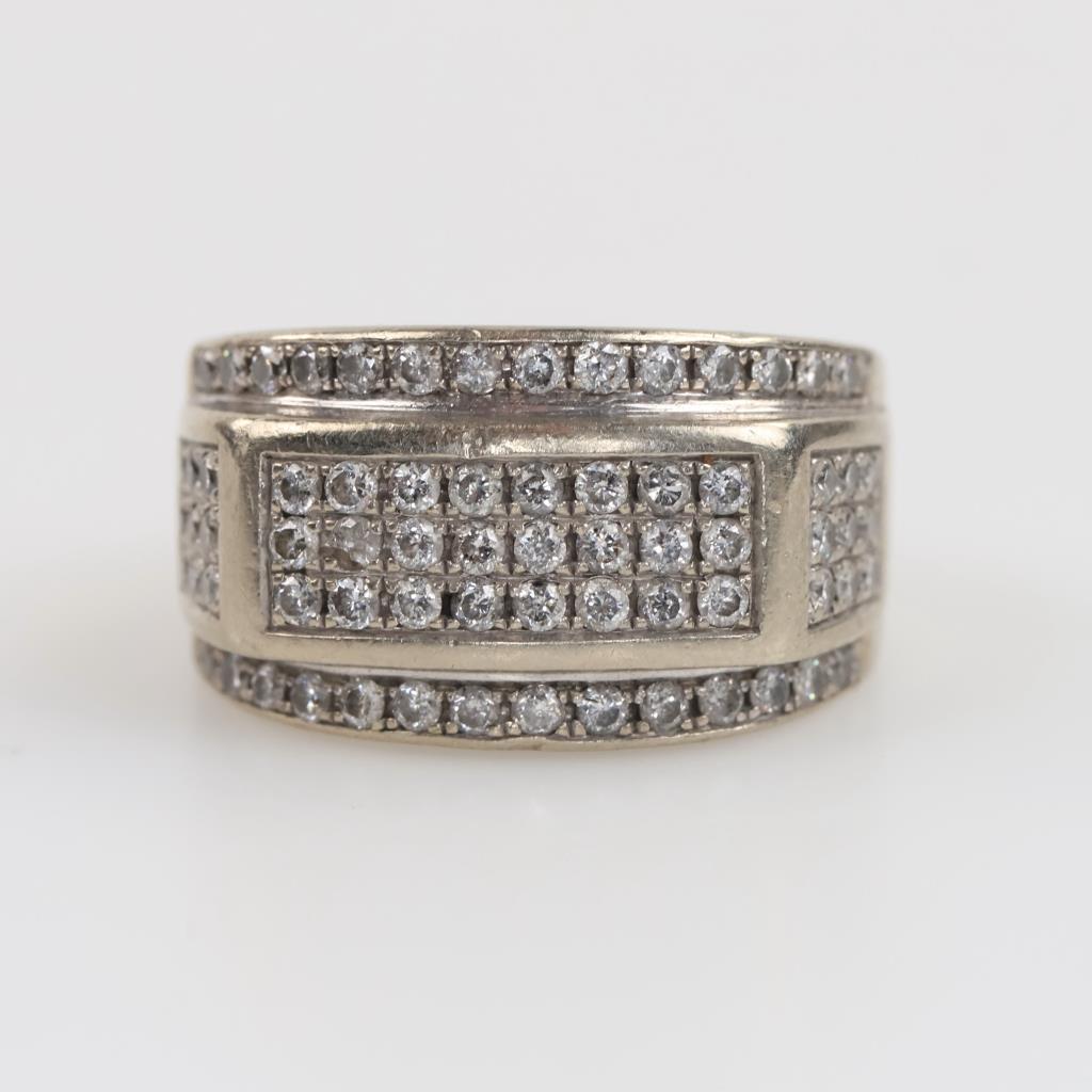 10kt White Gold Diamond Men's Ring main image 0
