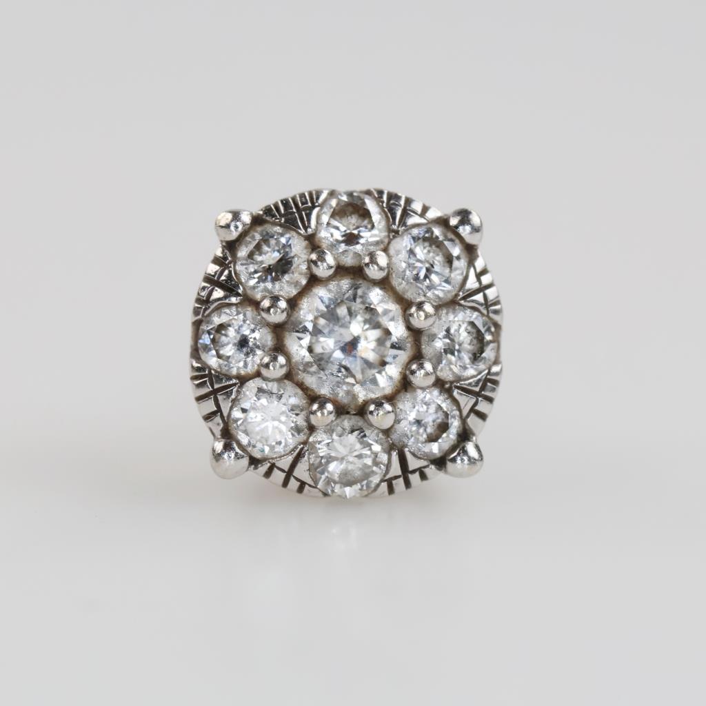 10kt White Gold Diamond Single Earring