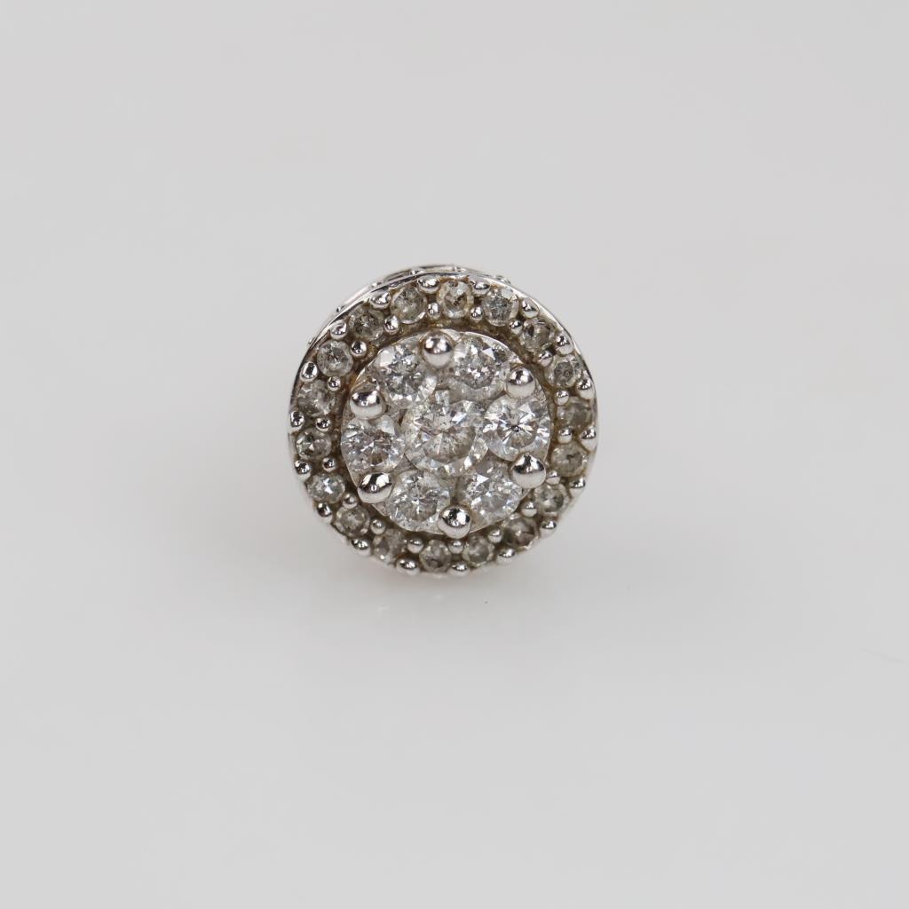 10kt White Gold Diamond Single Earring