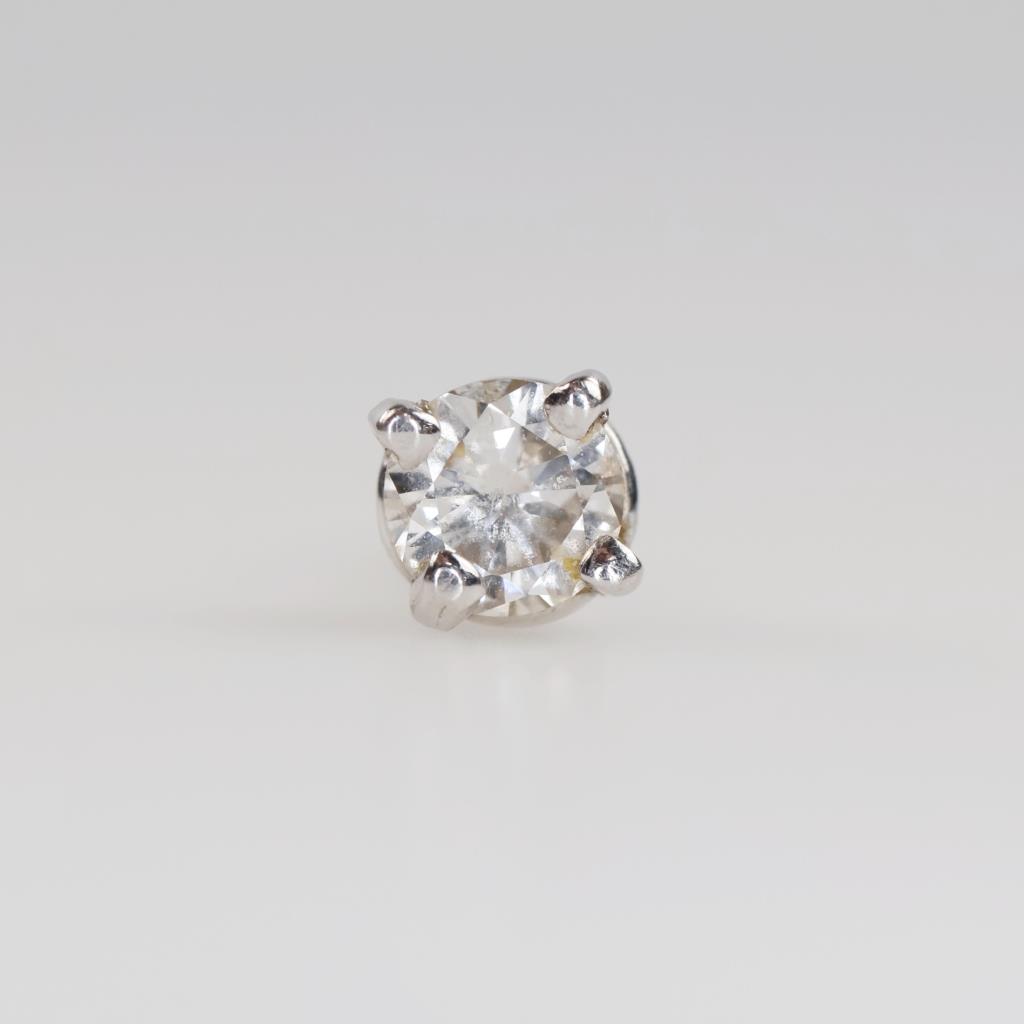 10kt White Gold Diamond Single Earring