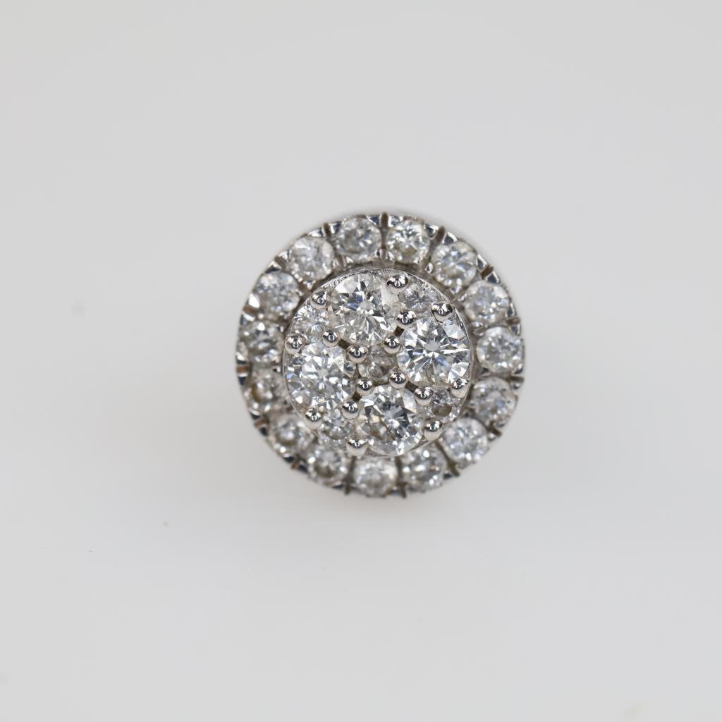 10kt White Gold Diamond Stud Single Earring