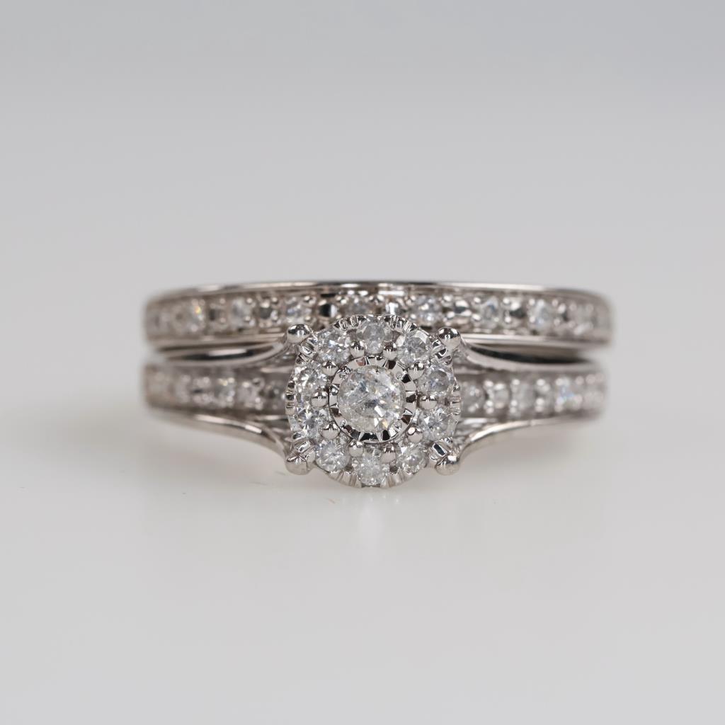 10kt White Gold Diamond Wedding Set