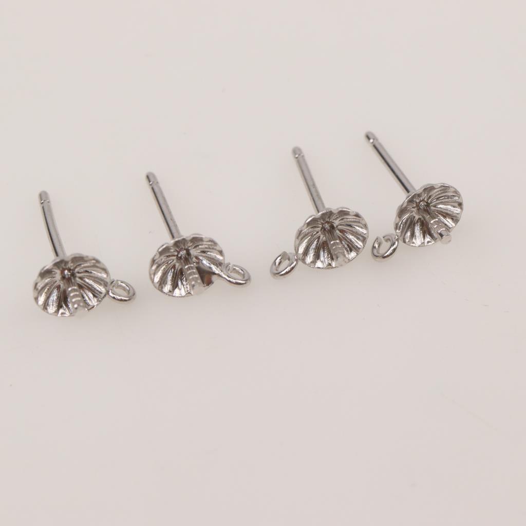 10kt White Gold Earring Findings, 2 Pairs Property Room