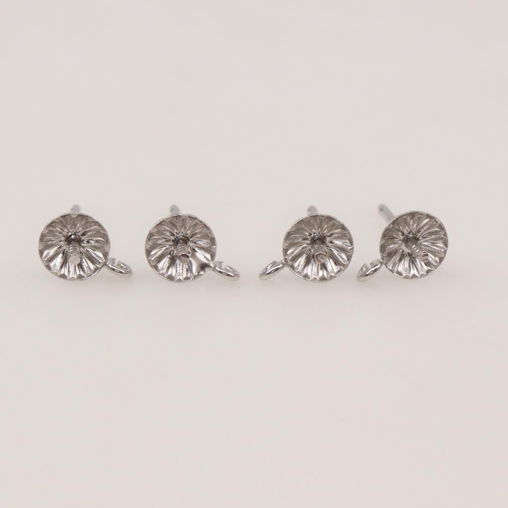 10kt White Gold Earring Findings, 2 Pairs Property Room
