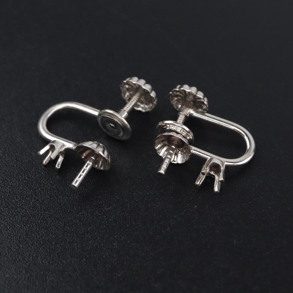 10kt White Gold Screw Back Clip On Earring Findings Property Room