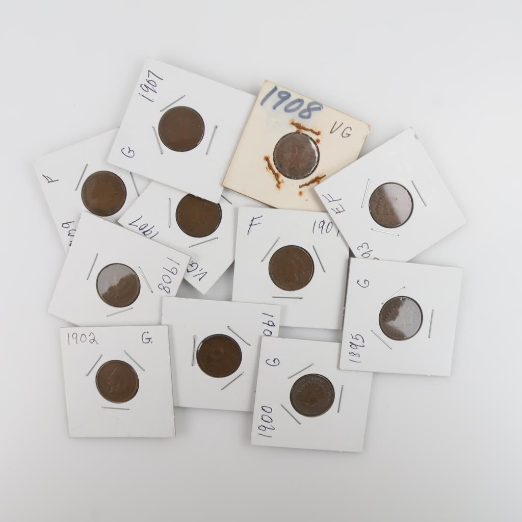 11 US Indian Head Pennies