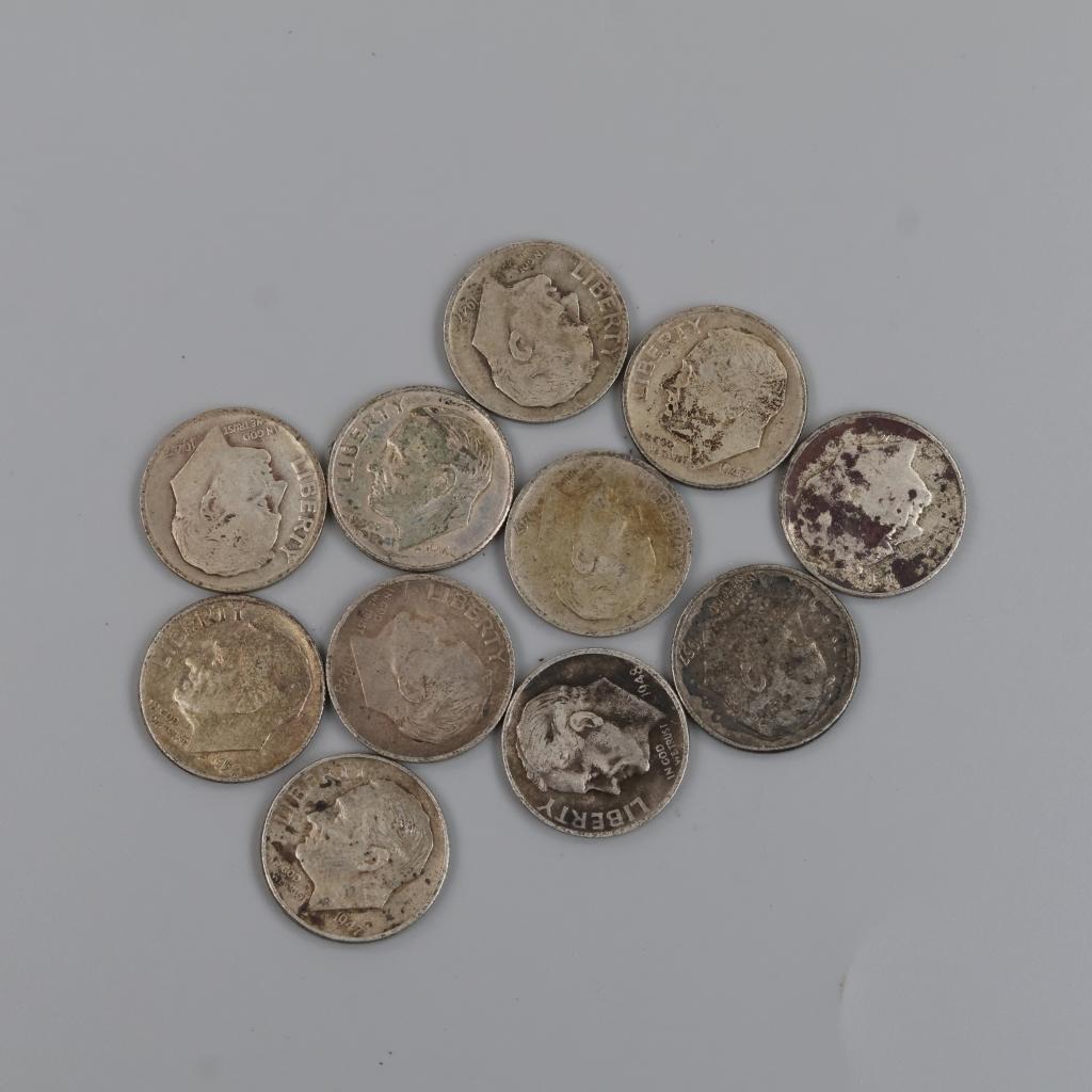 11 US Silver Dimes