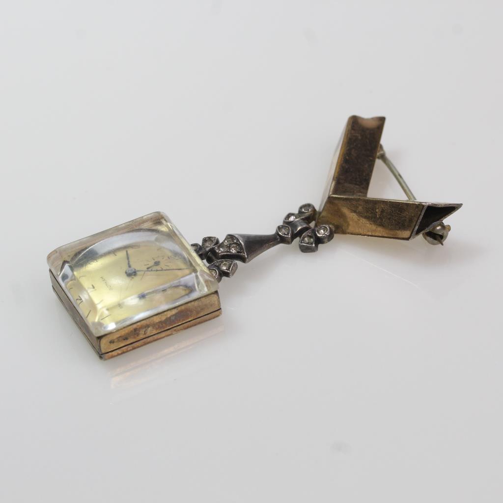 11kt GP Gotham Brooch Watch Property Room