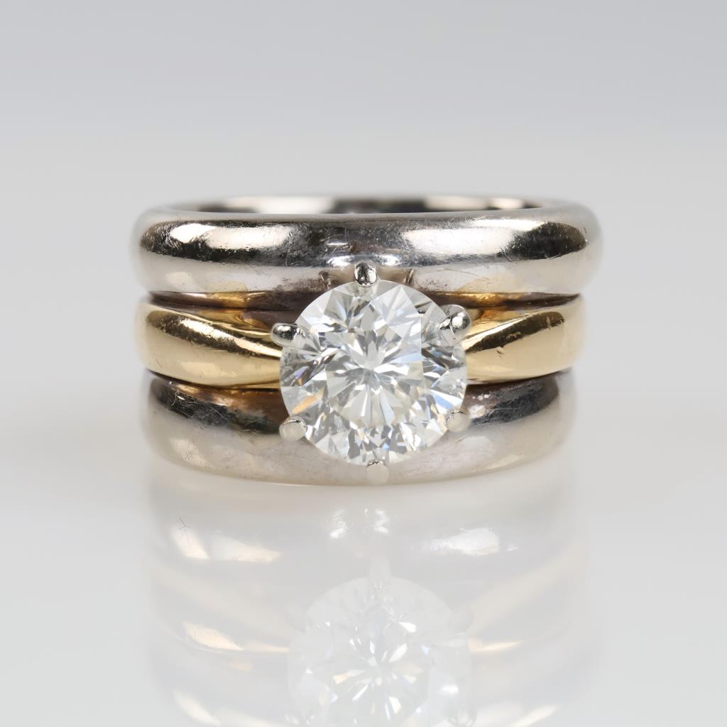 1.25ctTW Diamond 18kt Gold 14kt White Gold Bridal Set-Evaluated By Our Certified Gemologist-AGS/GIA