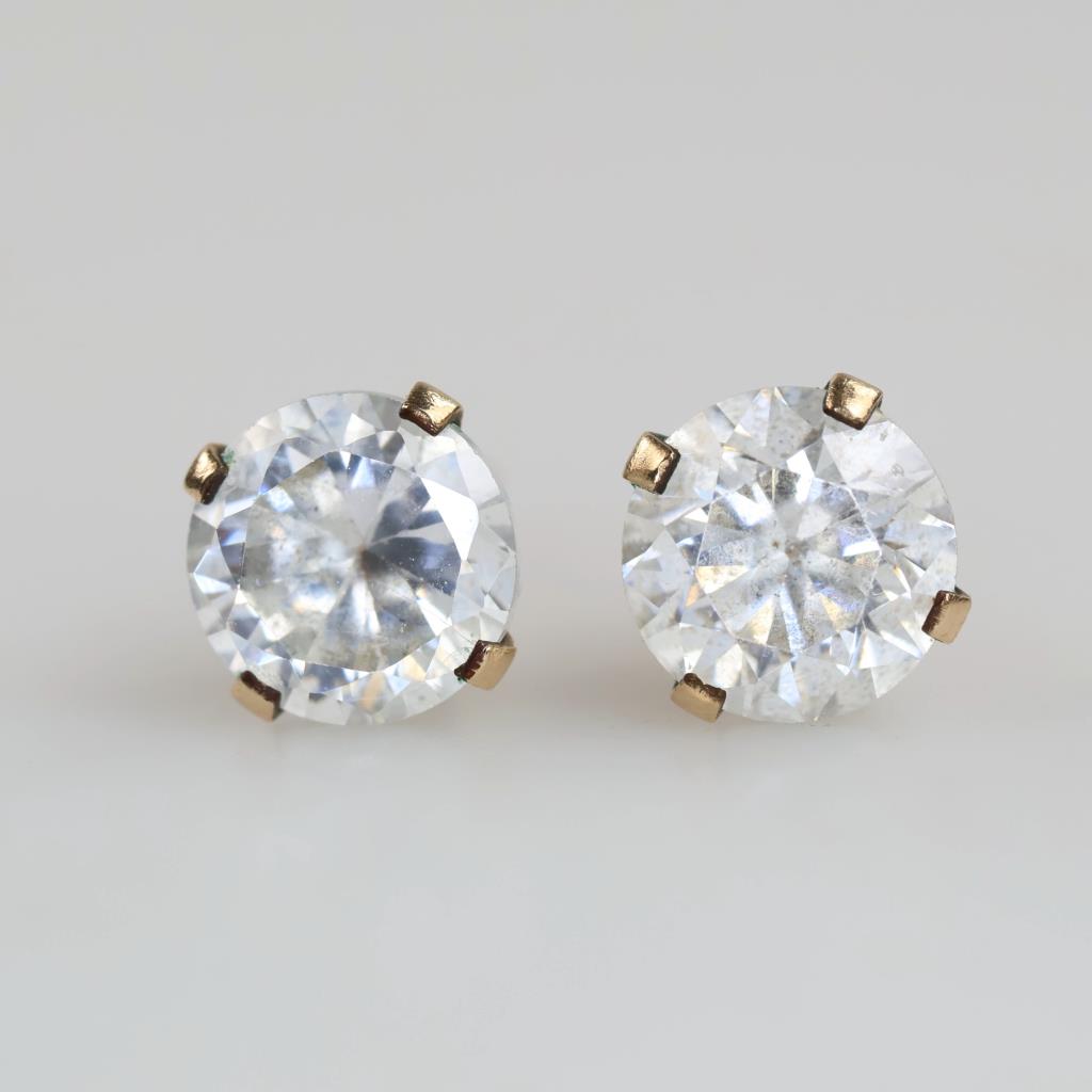 12kt GF Clear Stone Earrings