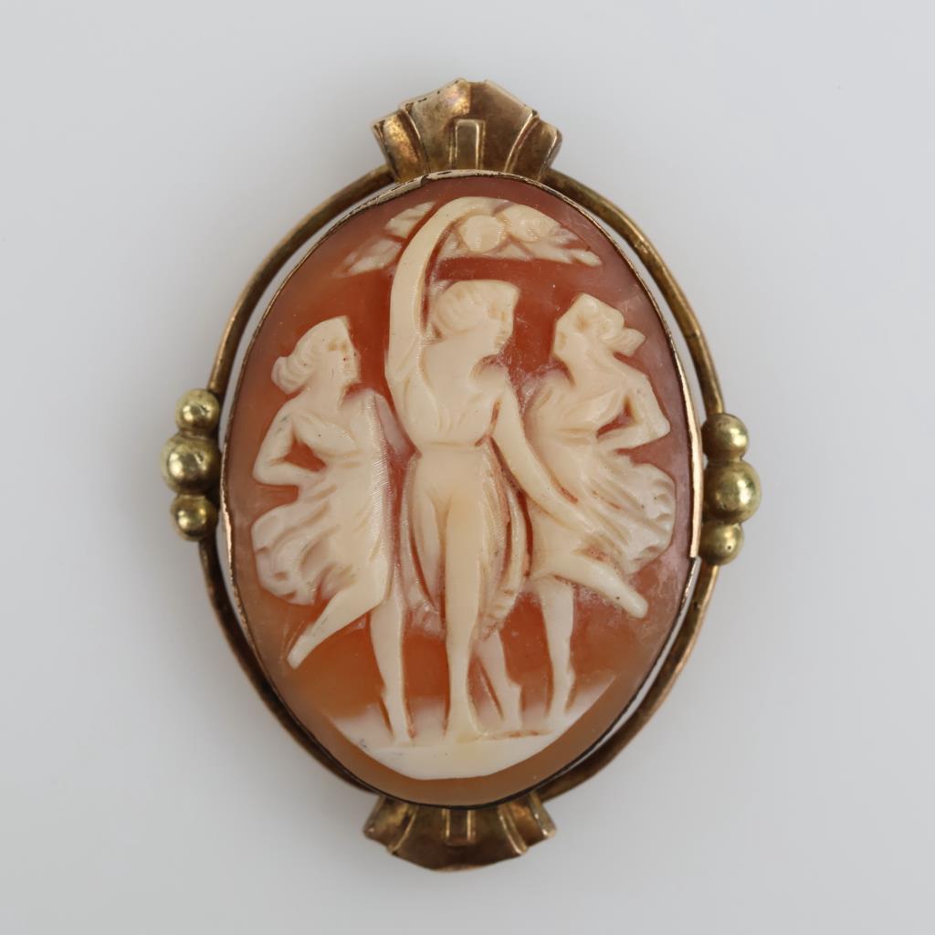 12kt GF Three Graces Cameo Locket